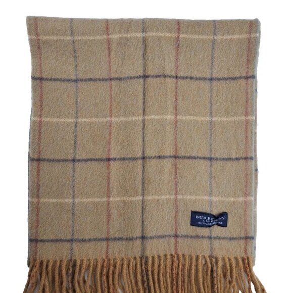 BURBERRY London Classic Nova Check Knit 100% Cashmere Brown Rectangle SCARF - Picture 4 of 7